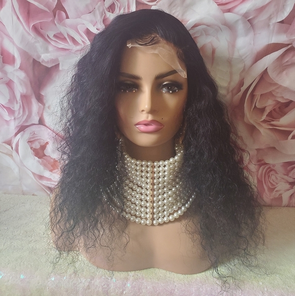 Human hair closure wig deep wave
